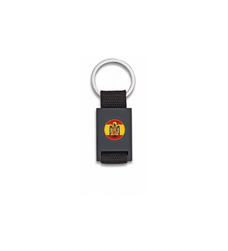 Llavero rectangulo negro + cinta negra