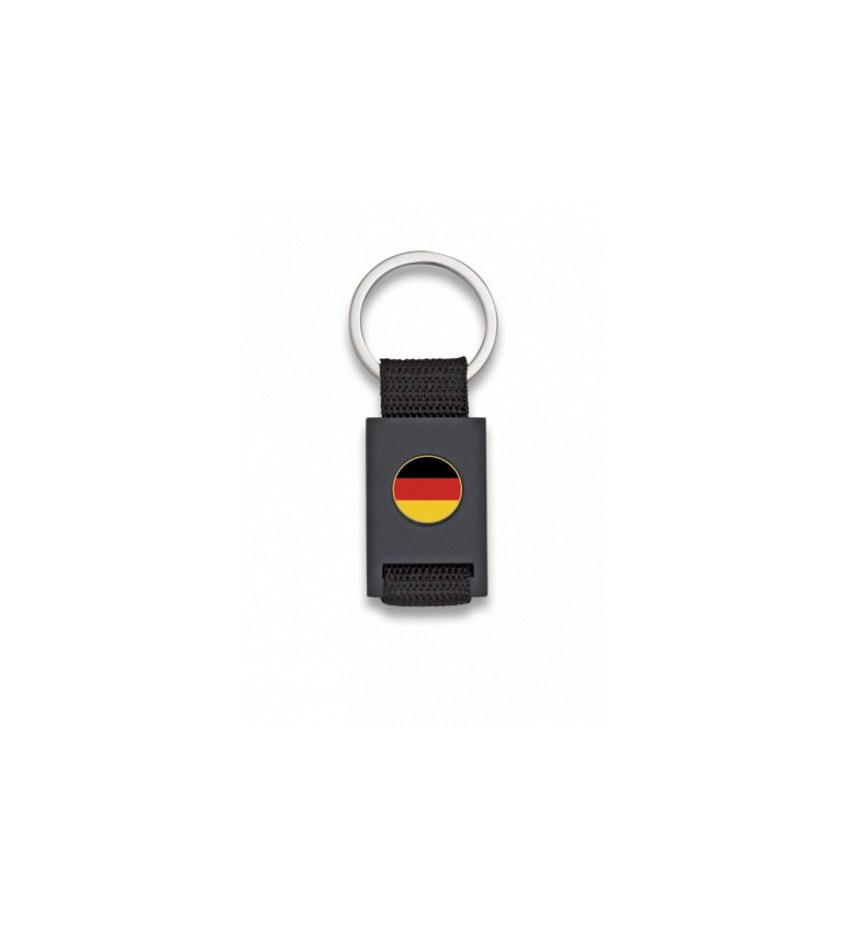 Llavero rectangulo negro + cinta negra