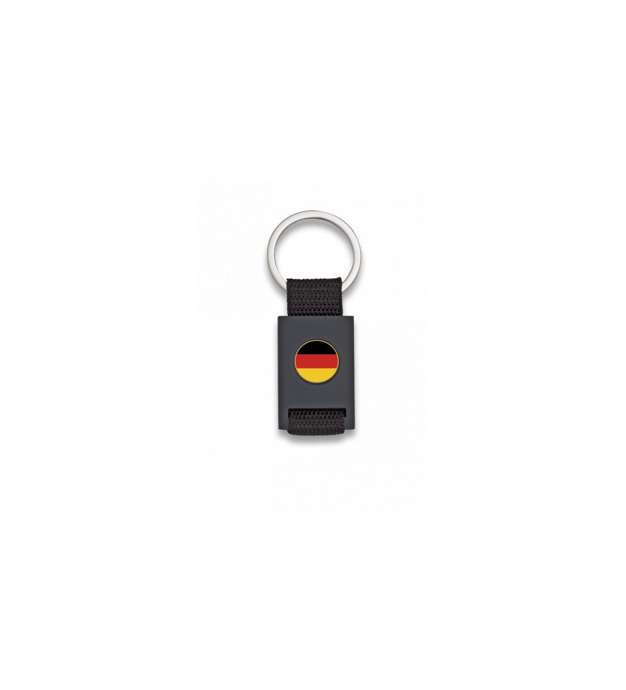 Llavero rectangulo negro + cinta negra