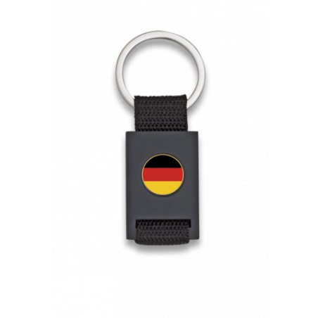 Llavero rectangulo negro + cinta negra