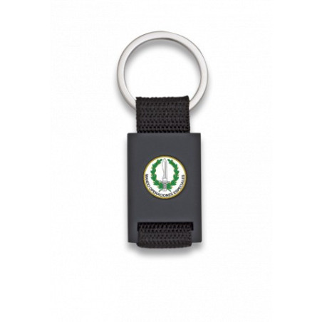 Llavero rectangulo negro + cinta negra