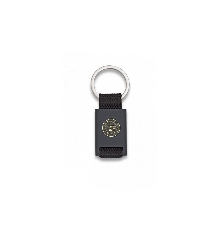 Llavero rectangulo negro + cinta negra