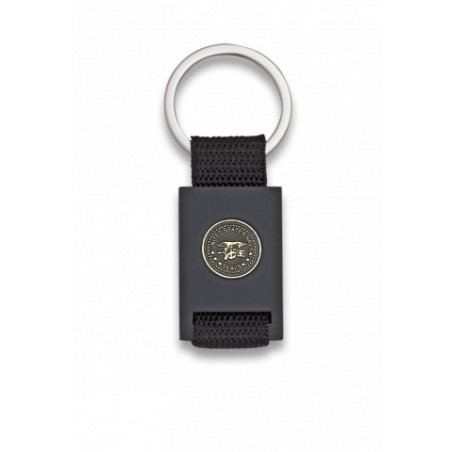 Llavero rectangulo negro + cinta negra