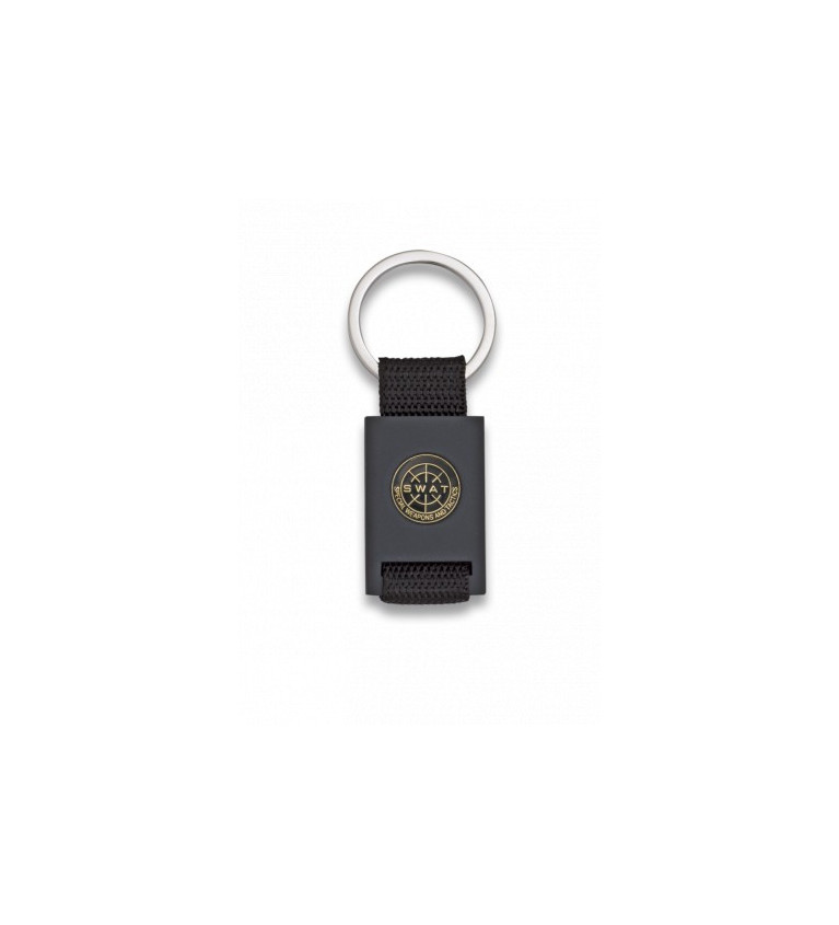 Llavero rectangulo negro + cinta negra