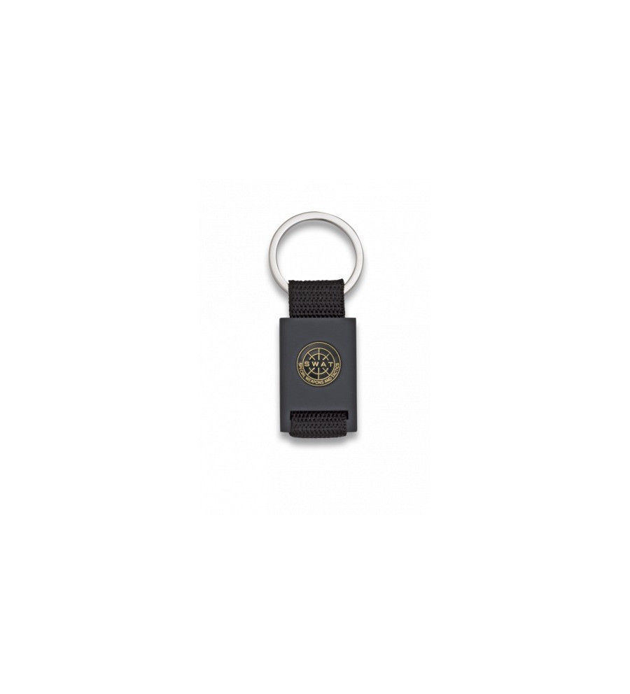 Llavero rectangulo negro + cinta negra