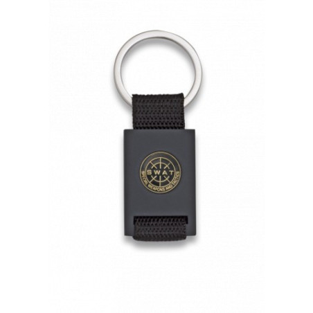 Llavero rectangulo negro + cinta negra