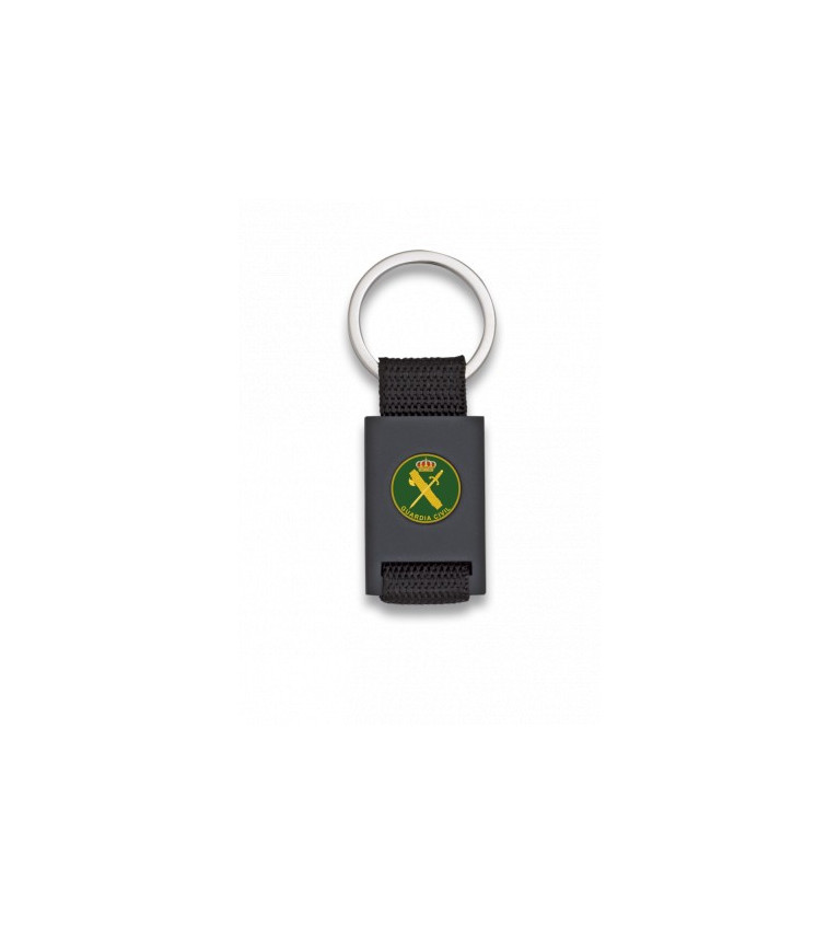 Llavero rectangulo negro + cinta negra