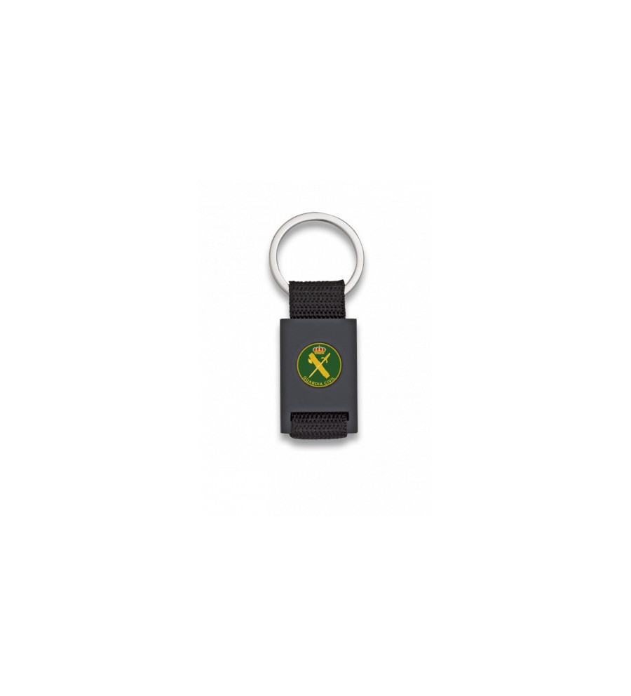 Llavero rectangulo negro + cinta negra