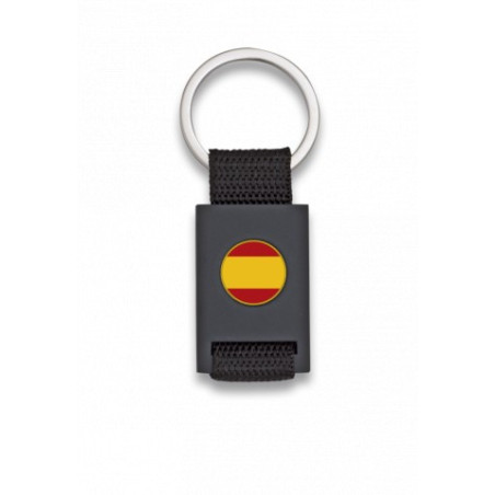 Llavero rectangulo negro + cinta negra