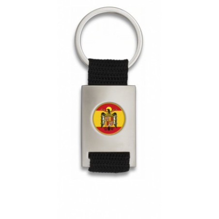 Llavero rectangular plata + cinta negra