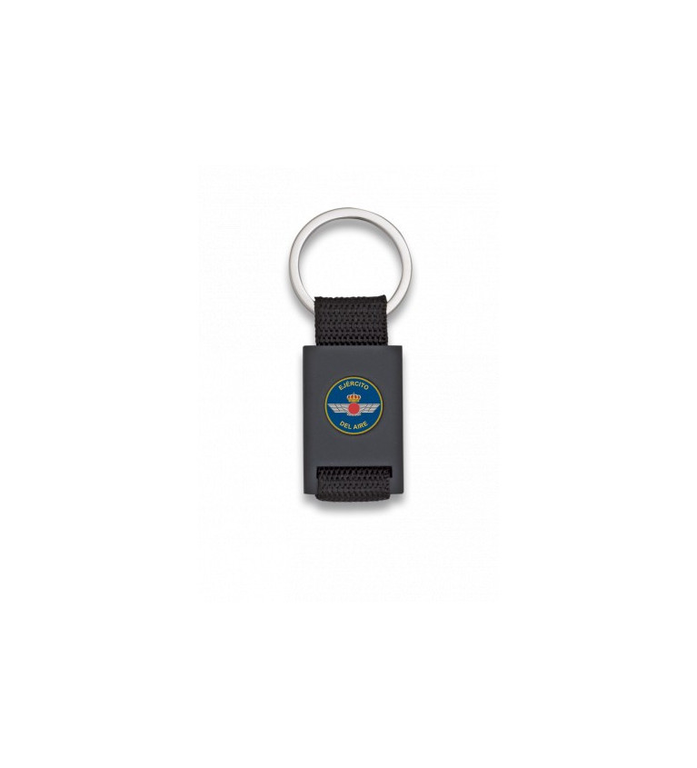 Llavero rectangulo negro + cinta negra