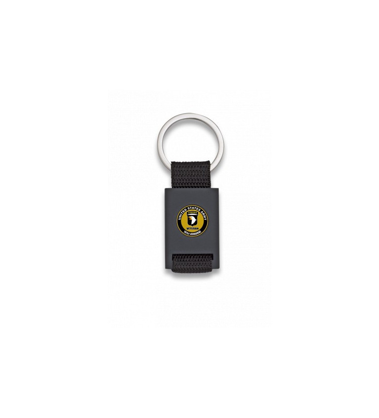 Llavero rectangulo negro + cinta negra