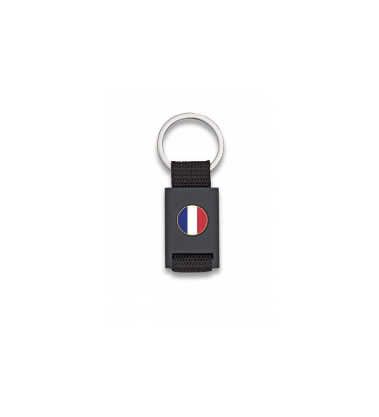 Llavero rectangulo negro + cinta negra