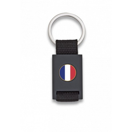 Llavero rectangulo negro + cinta negra