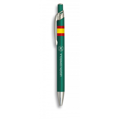 Boligrafo aluminio color verde. Legion