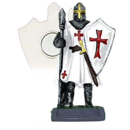 Imán Resina Caballero Templario blanco