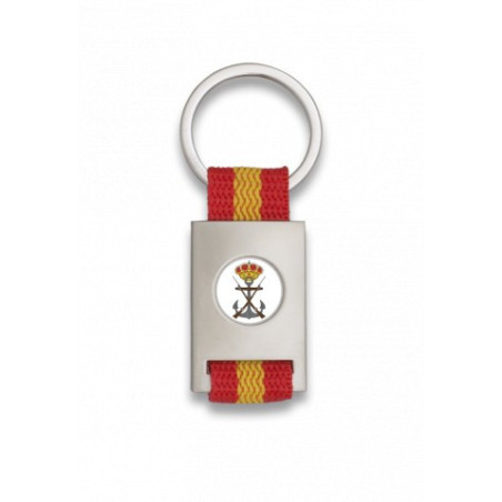 Llavero rectangulo plata+ cinta bandera
