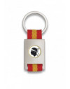 Llavero rectangulo plata + cinta bandera