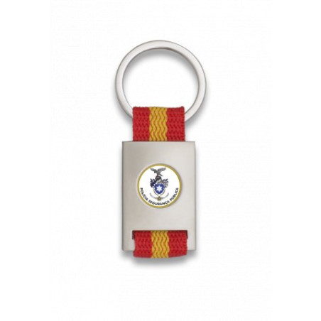 Llavero rectangulo plata + cinta bandera