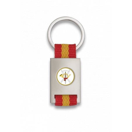 Llavero rectangulo plata + cinta bandera