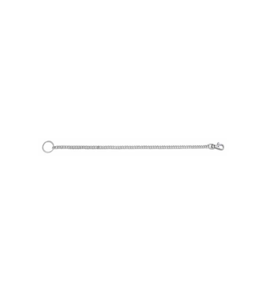 Cadena plana con mosqueton + anilla.34cm