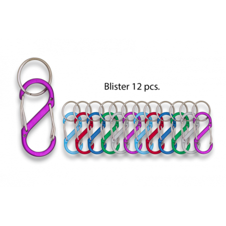 Mosquetón forma de 8 de colores 9 cm