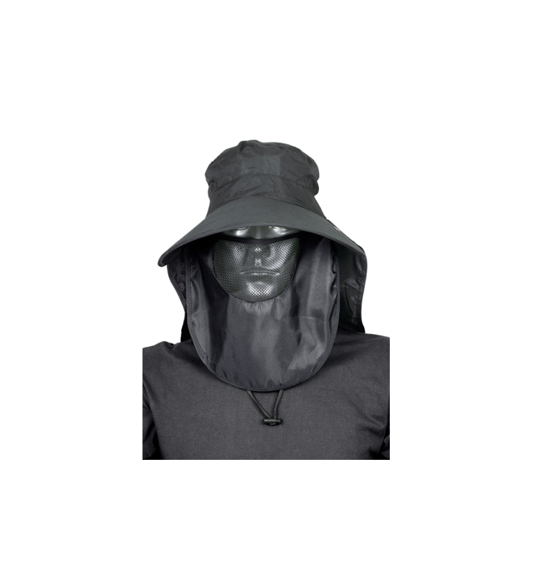 Gorra Sahariana Barbaric Negra con rejil