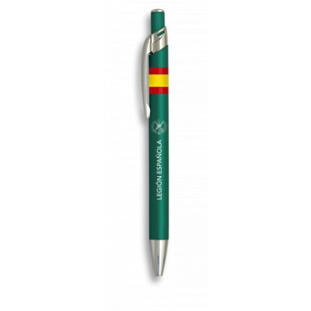 Boligrafo aluminio color verde. Legion