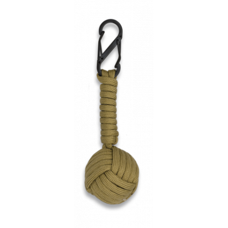 Mosquetón doble con bola de cuerda coyot