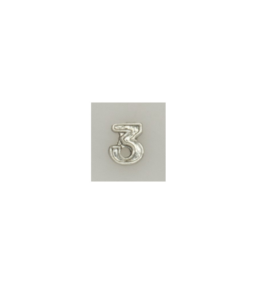 Numeral pasador diario " 3 PLATA "