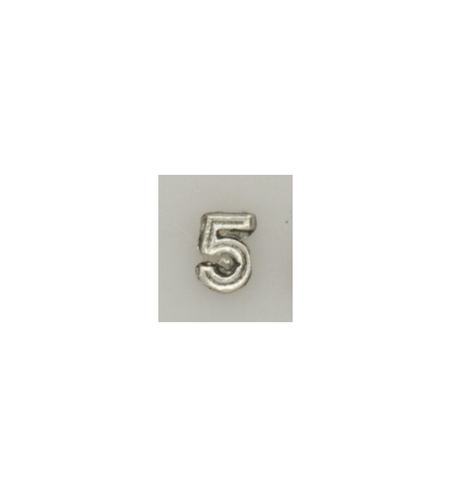 Numeral pasador diario " 5 PLATA "