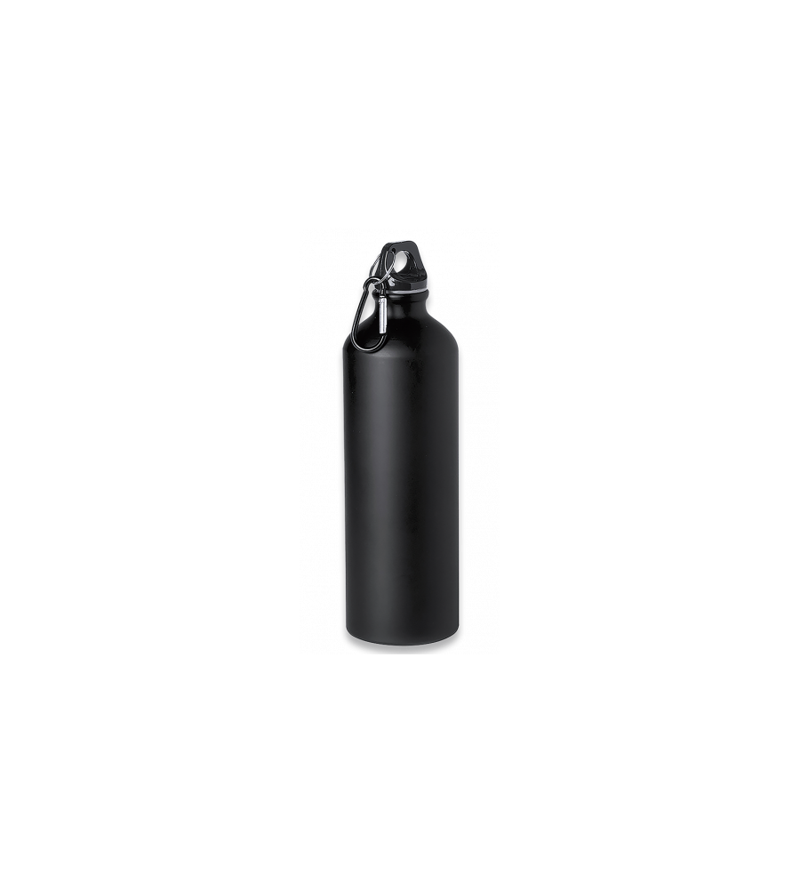 Bidon negro 800ml con mosqueton Barbaric