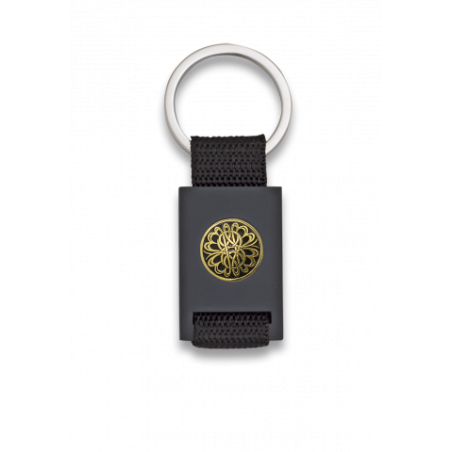 llavero rectangulo negro + cinta negra