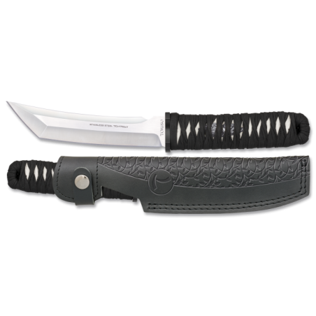 cuchillo TOKISU con funda de piel. 15.3