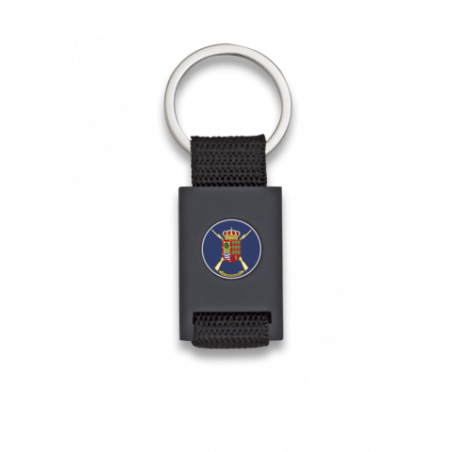 Llavero rectangulo negro + cinta negra