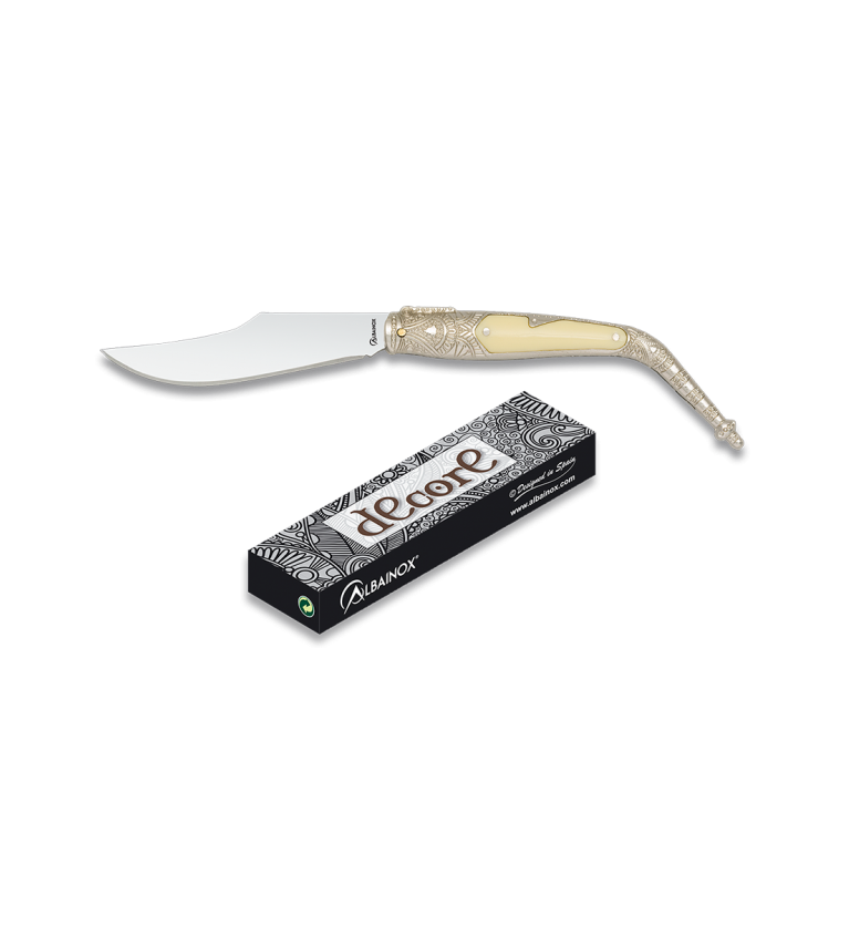 Navaja albainox cromada. H: 8.3