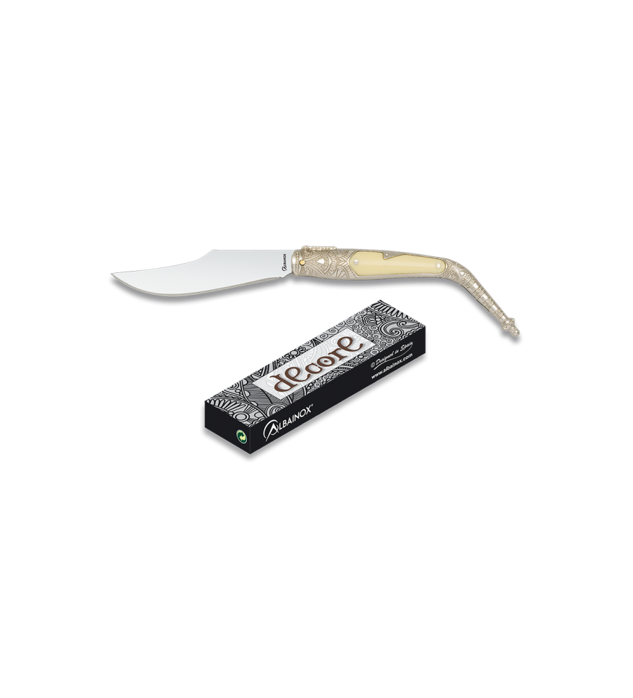 Navaja albainox cromada. H: 8.3