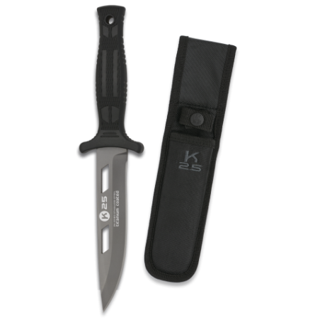 cuchillo botero K25. black coated h:12.4