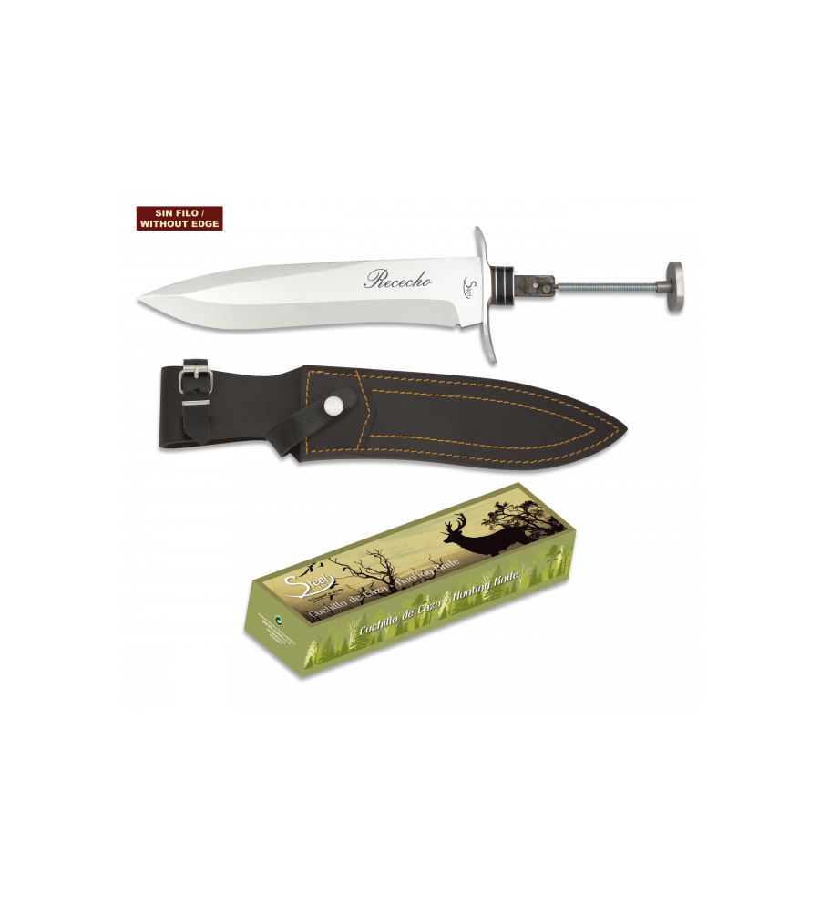 Cuchillo Rececho. Total 38.4cm. C/Funda