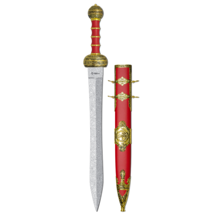 Espada ROMANA  Ornamentación Rojo-Dorado
