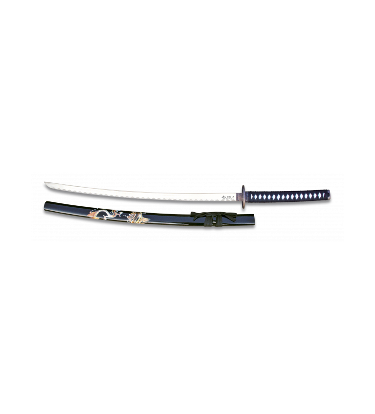 katana tole10.negra. Peana. 69 cm