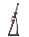 Mini Katana c/peana roja-negra
