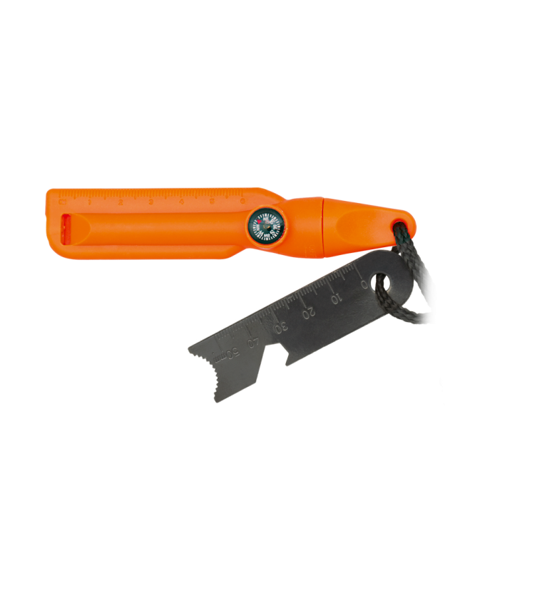 Pedernal Naranja c/ brújula y silbato