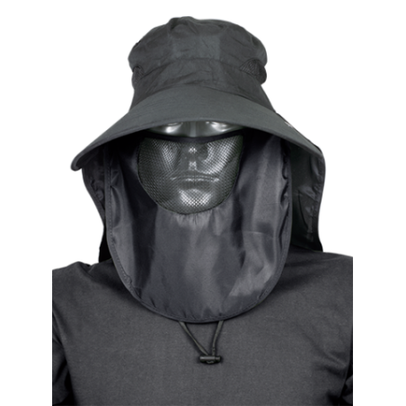 Gorra Sahariana Barbaric Negra con rejil