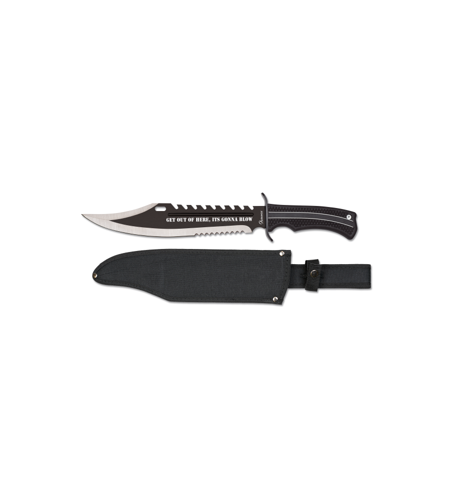 cuchillo albainox negro puño goma. h: