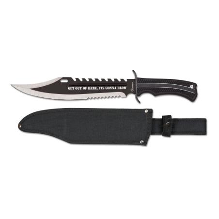 cuchillo albainox negro puño goma. h: