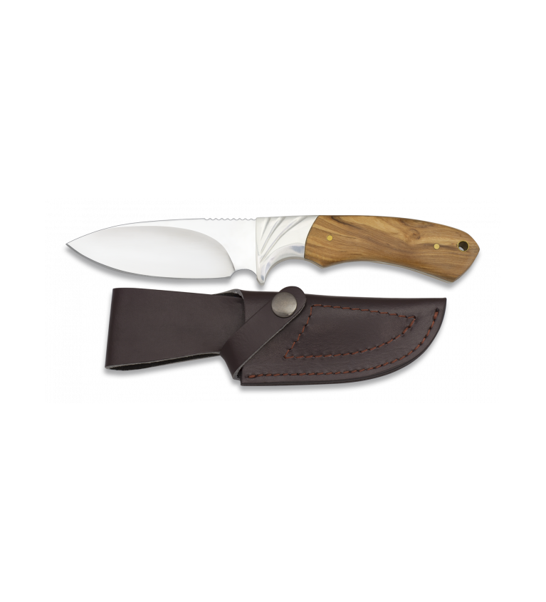 Cuchillo Caza Mango olivo. Total: 23cm