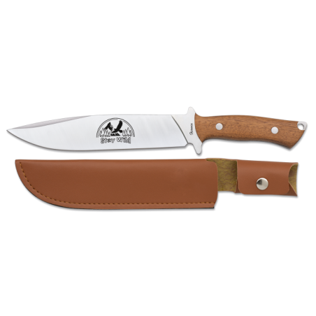 cuchillo puño madera natural.