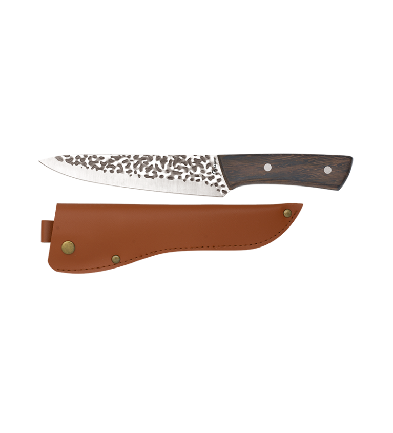 cuchillo puño madera / funda polipiel.