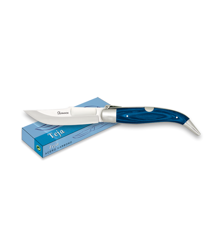 Navaja Nº000 TEJA MADERA AZUL. 5 CM